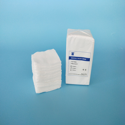Cotton Sterile Medical Gauze Swabs White Color With Folded / Unfolded Edges